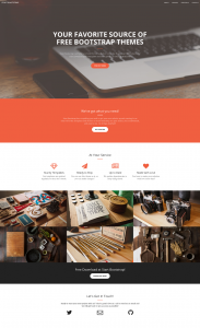 Landing page con el tema Creative
